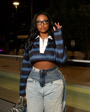 Navy Stripe Rugby Top