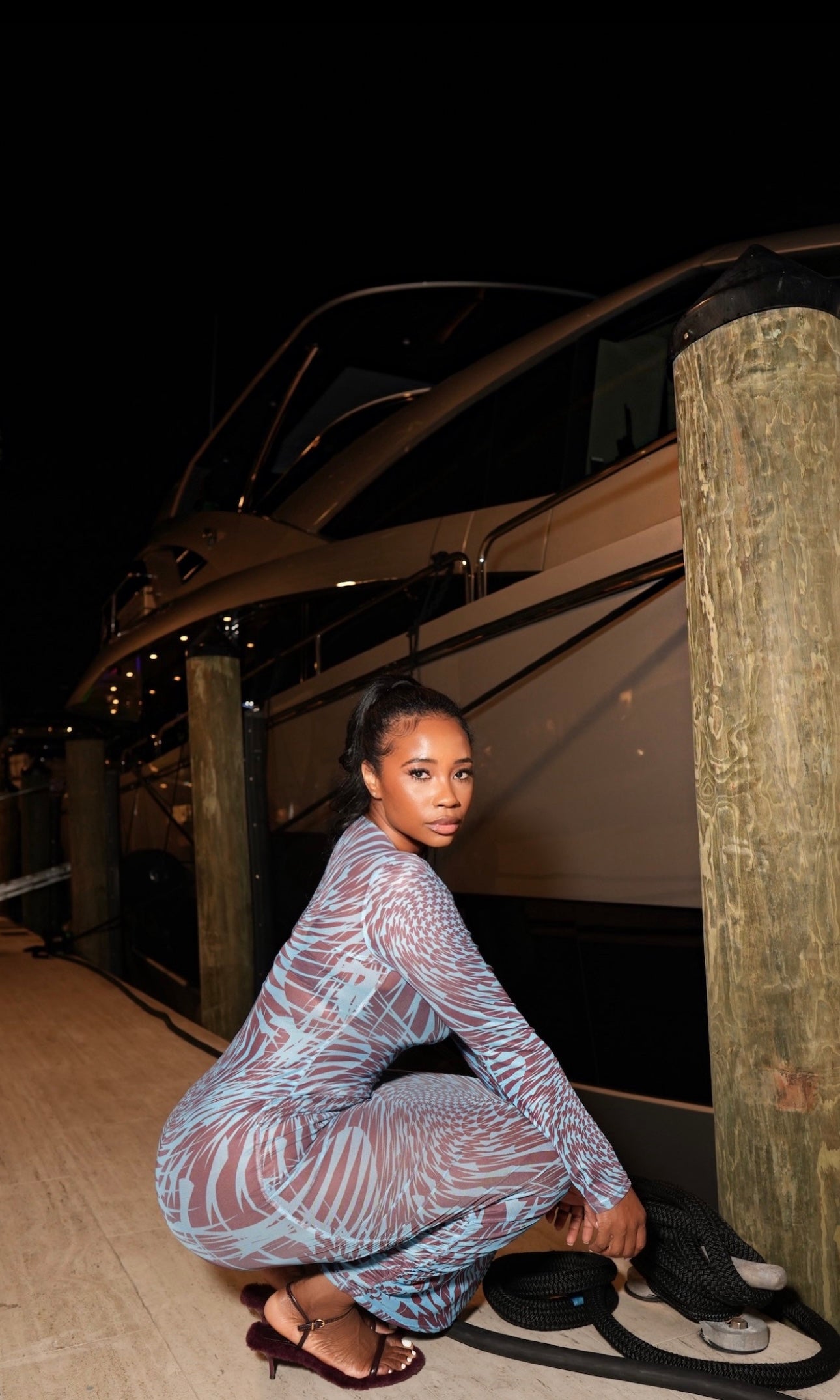 Blue Illusion Maxi Dress