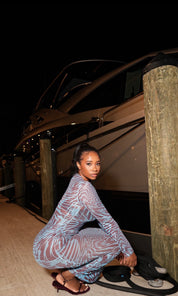 Blue Illusion Maxi Dress