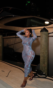 Blue Illusion Maxi Dress
