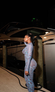 Blue Illusion Maxi Dress