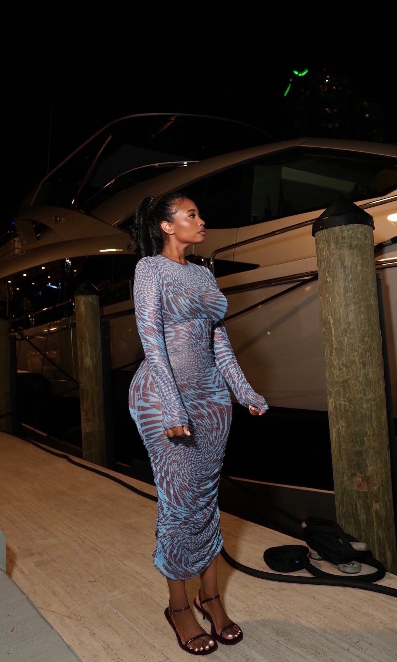 Blue Illusion Maxi Dress