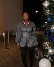 Pinstripe 2 Piece Skirt Set