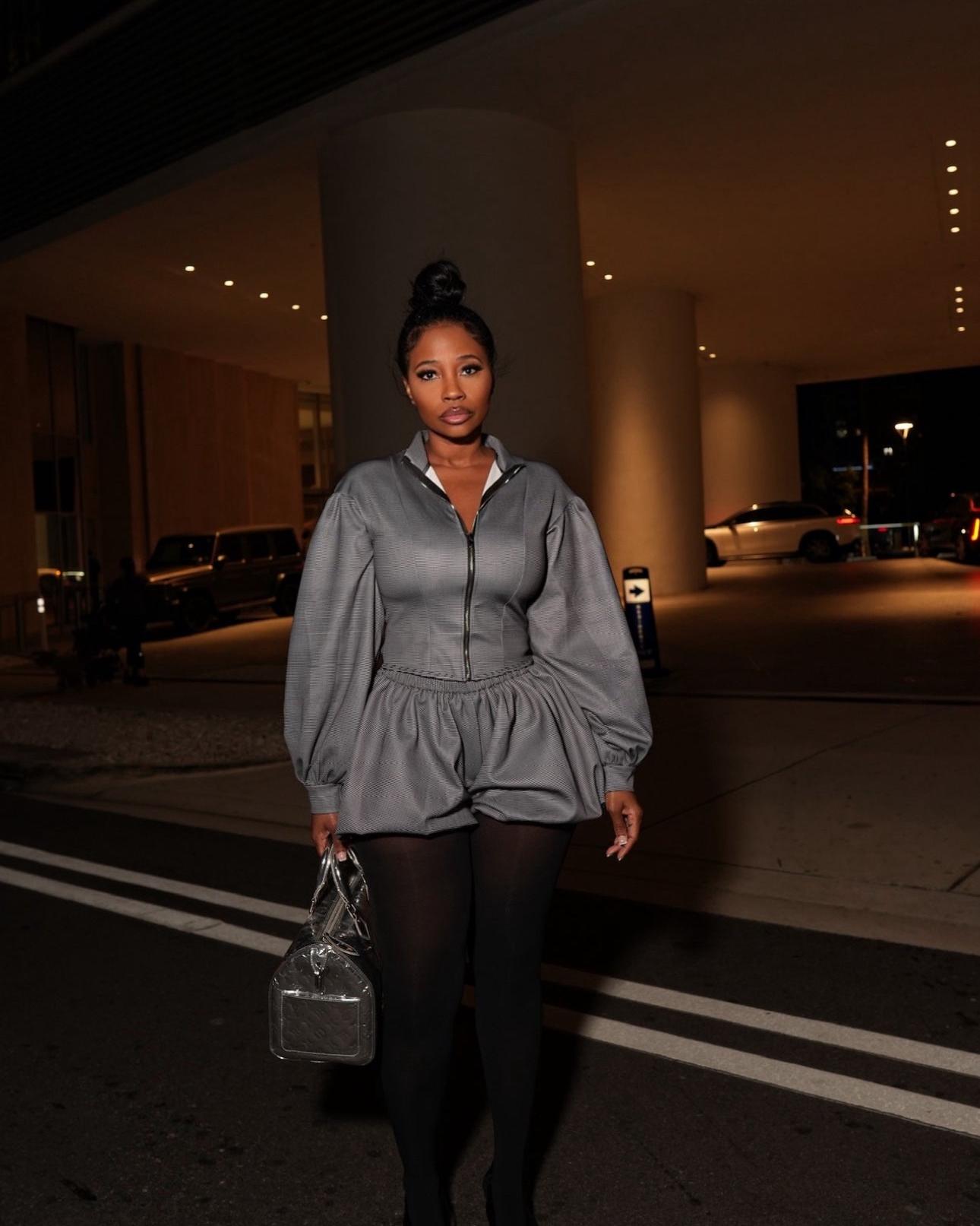 Pinstripe 2 Piece Skirt Set