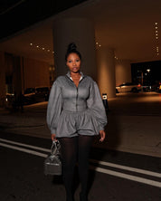 Pinstripe 2 Piece Skirt Set