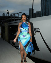 Blue Calypso Skirt Set