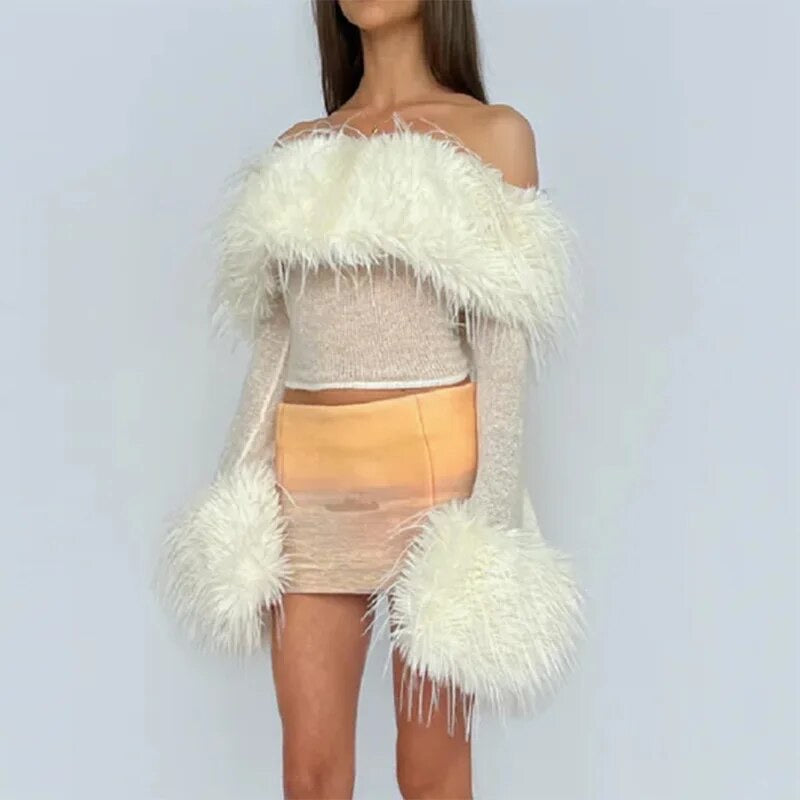 The Most Luxurious Faux Fur Knit Top