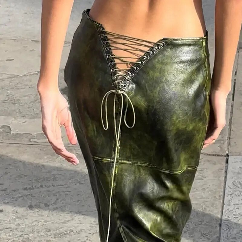 Hunter Faux Leather Maxi Skirt
