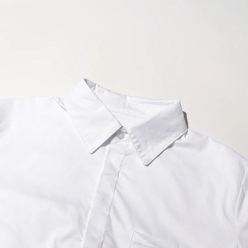 White Collar Crop Top