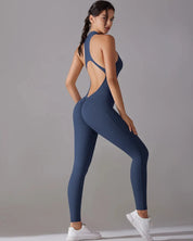 Racerback Zip Up Jumpsuit