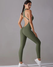 Racerback Zip Up Jumpsuit