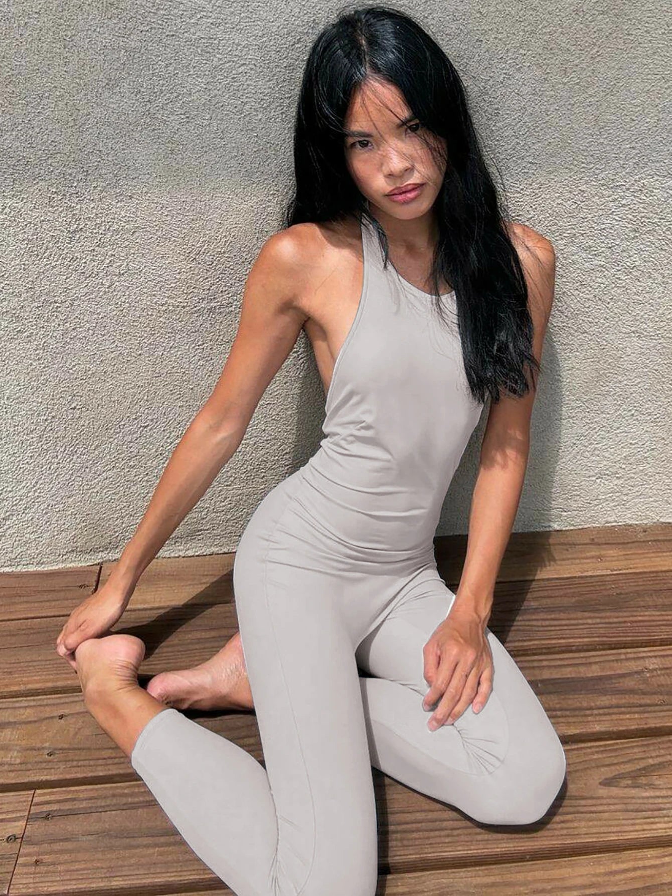 Backless Halter Lace Up Jumpsuit