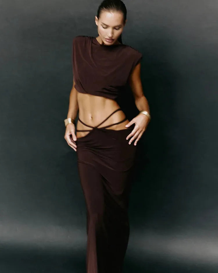 Mocha Mami Skirt Set