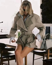 Khaki Trench Coat Romper