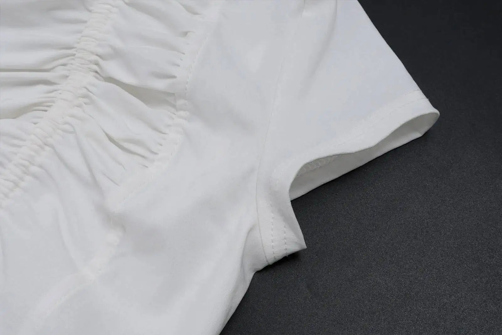 Deep V-neck Ruffles Crop Top