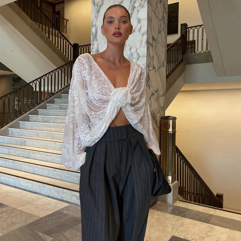 Lace Wrap Top