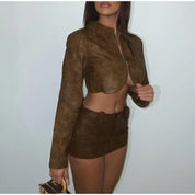 CoCo Cropped Faux Leather Top