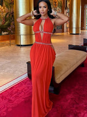 Coral Beach Cut Out Maxi Dress