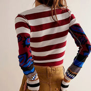 Vintage Striped Knit Sweater.