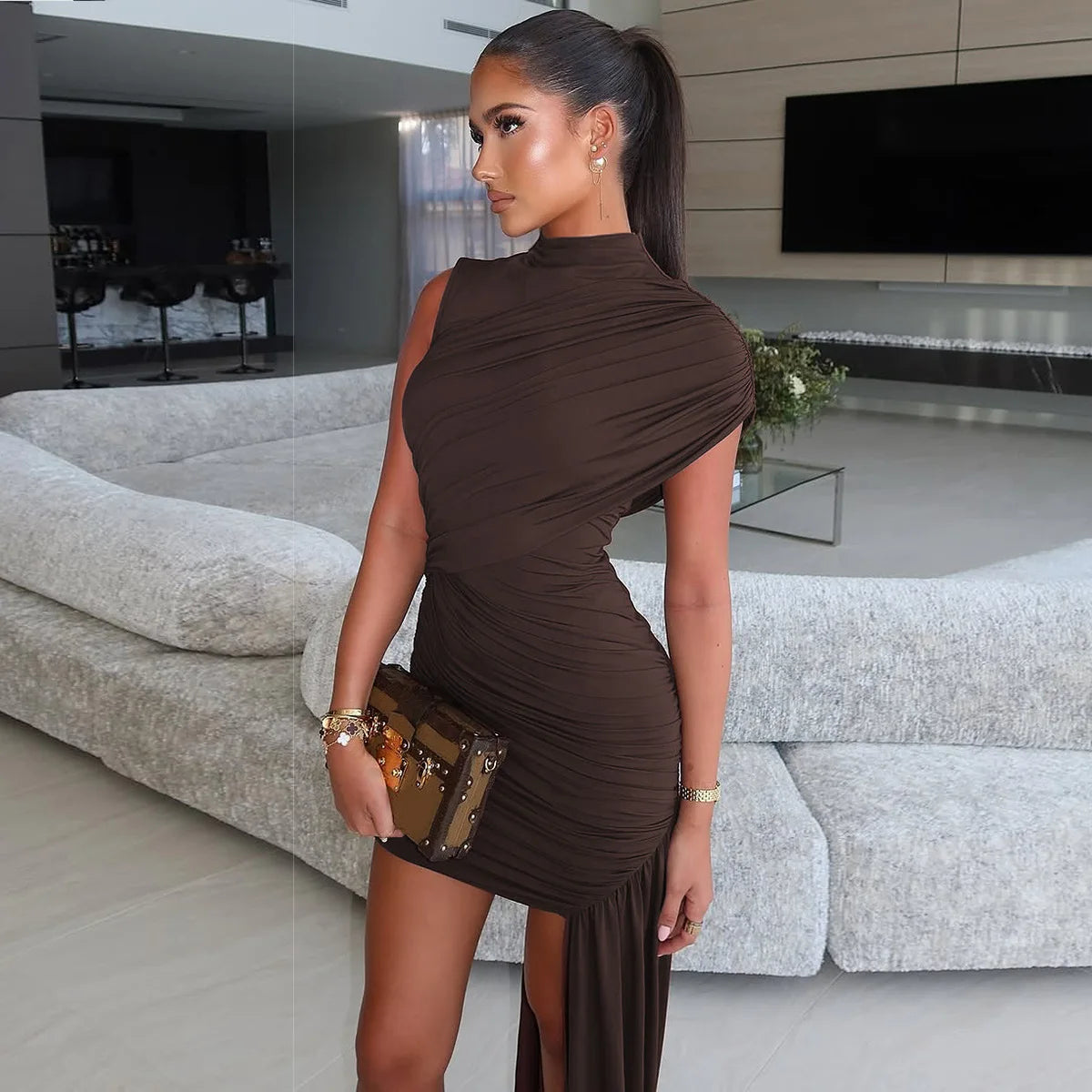 Draped Mini Dress