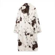 Speckled Faux Fur Midi Coat