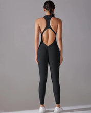 Racerback Zip Up Jumpsuit