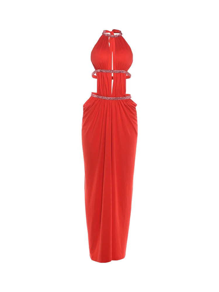 Coral Beach Cut Out Maxi Dress