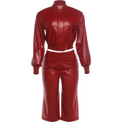 Rouge Faux Leather Set