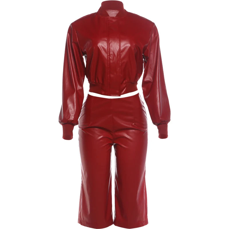 Rouge Faux Leather Set