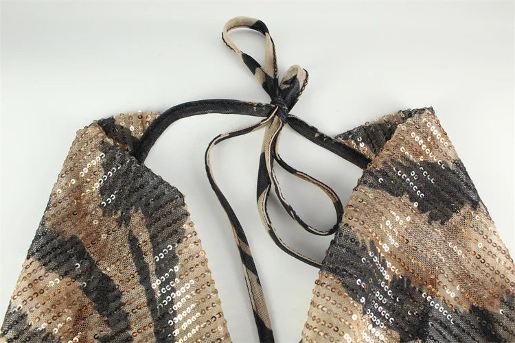 Leopard Deep V Maxi Dress