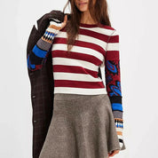 Vintage Striped Knit Sweater.