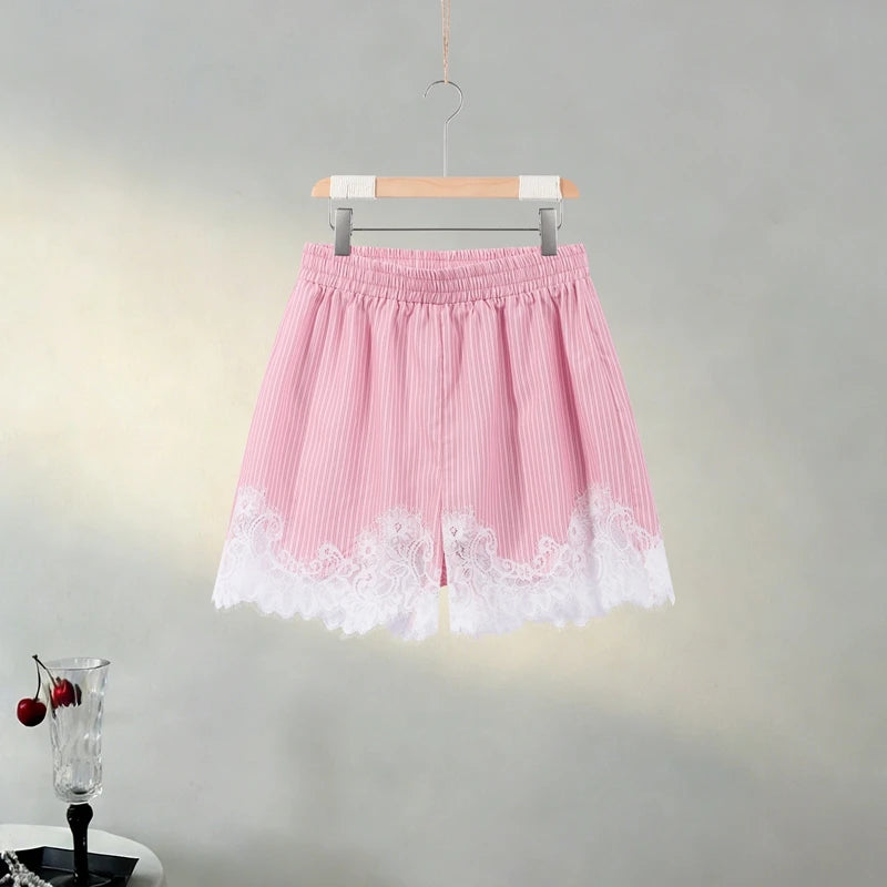 Lace Embroidered Short Set