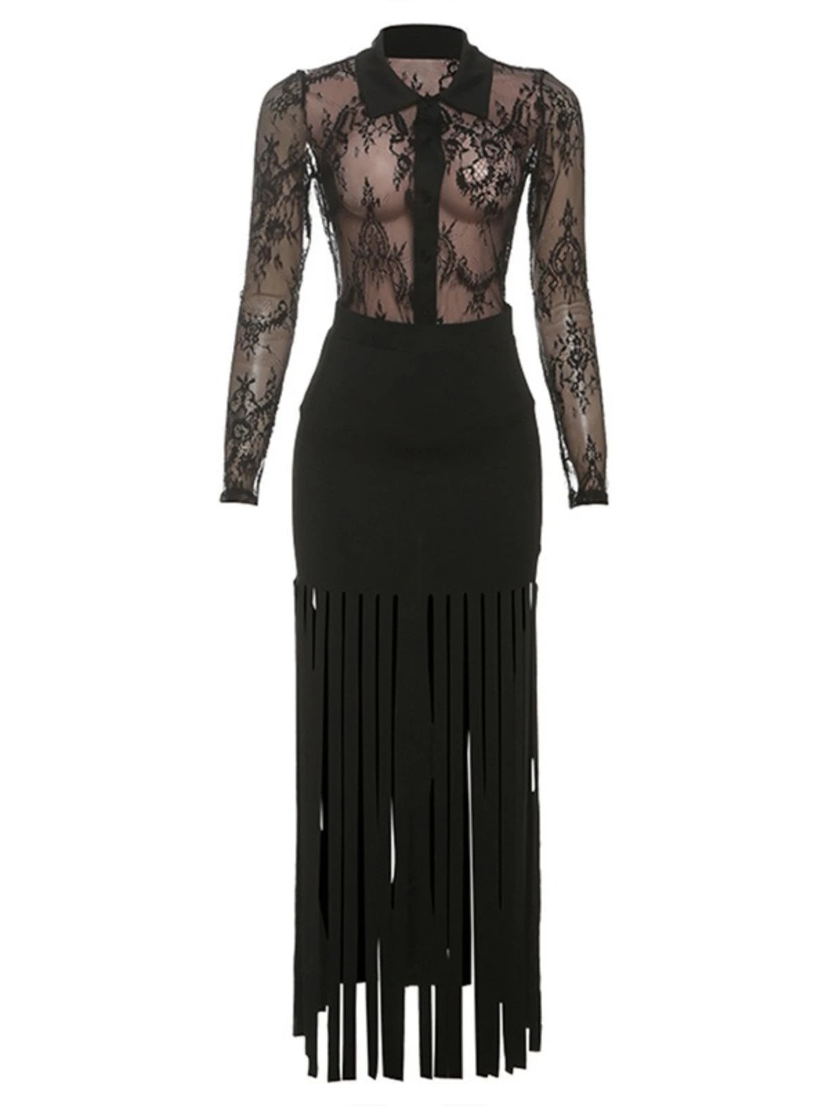 Lace & Tassels Skirt Set