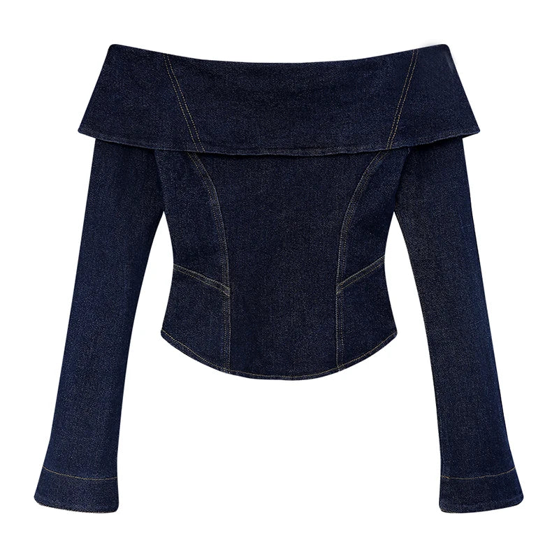 Denim Off Shoulder Top