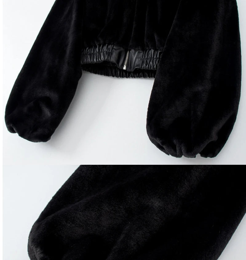 Hooded Faux Fur Jacket