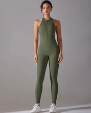 Racerback Zip Up Jumpsuit