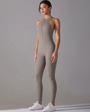 Racerback Zip Up Jumpsuit