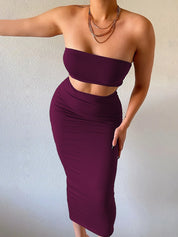 Tube Top Midi Skirt Set