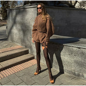 Caramel Houndstooth Set