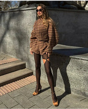 Caramel Houndstooth Set