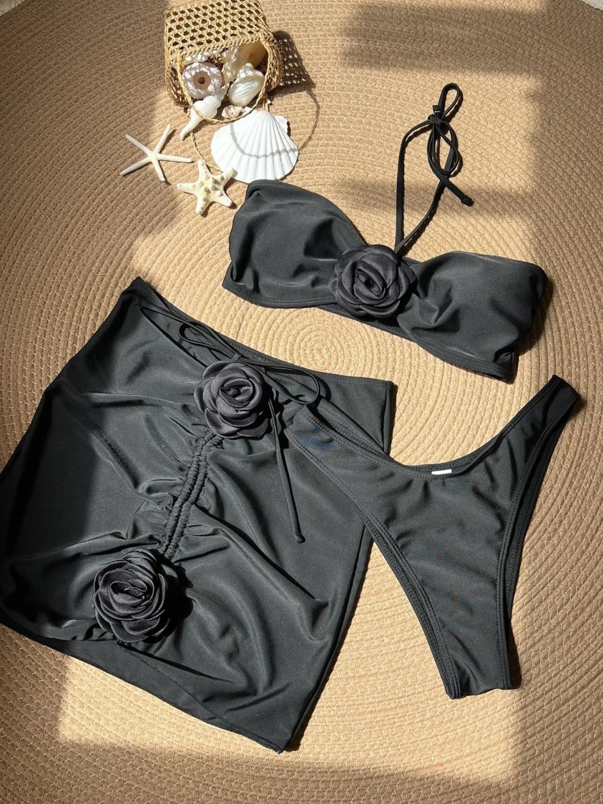 3D Floral Bikini Set