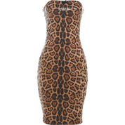 Leopard Sequin Midi Tube Dress