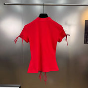 Rouge Lace Up Top