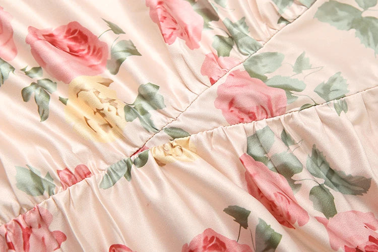 Rose Ruched Midi Dress