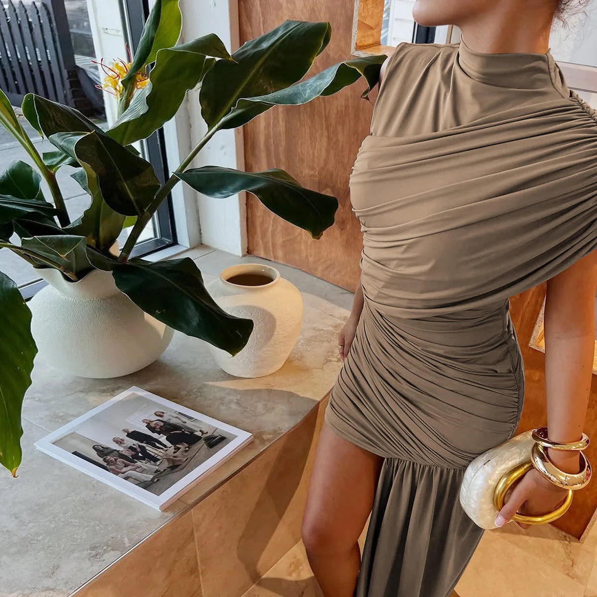 Draped Mini Dress