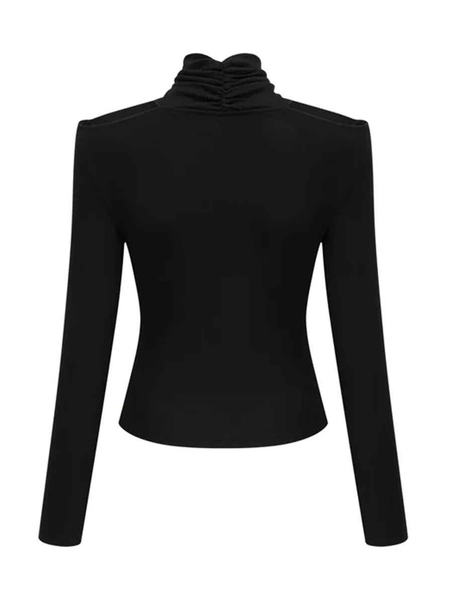 Criss Cross High Neck Knit Top