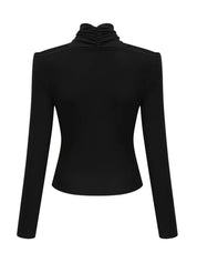 Criss Cross High Neck Knit Top