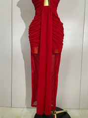 Ruched O Neck Dress