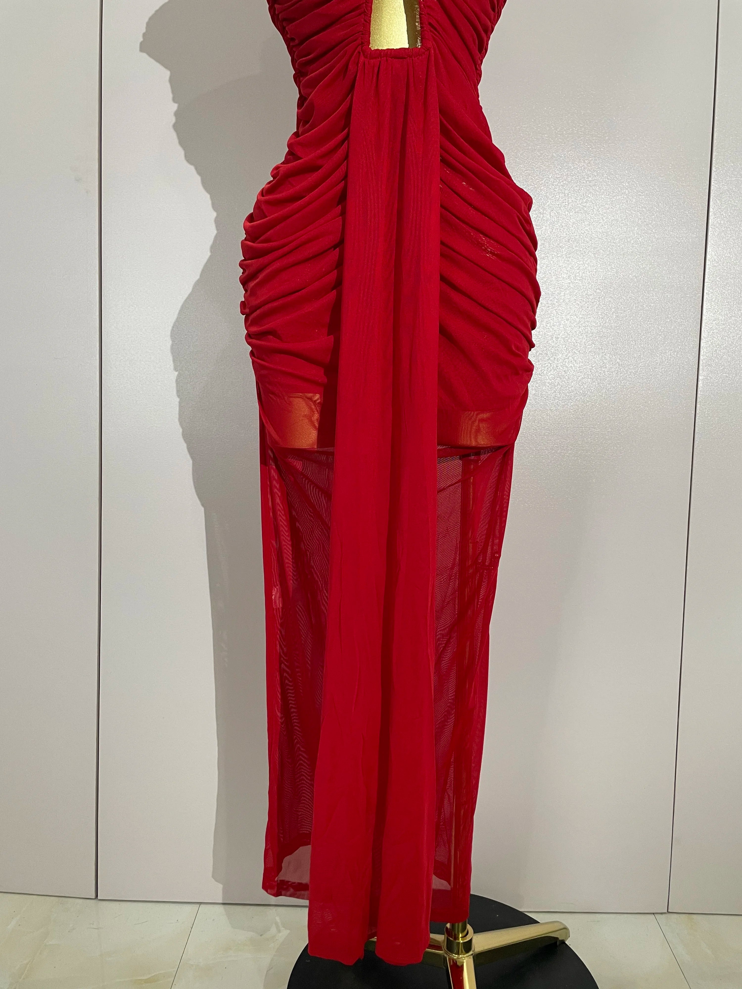 Ruched O Neck Dress