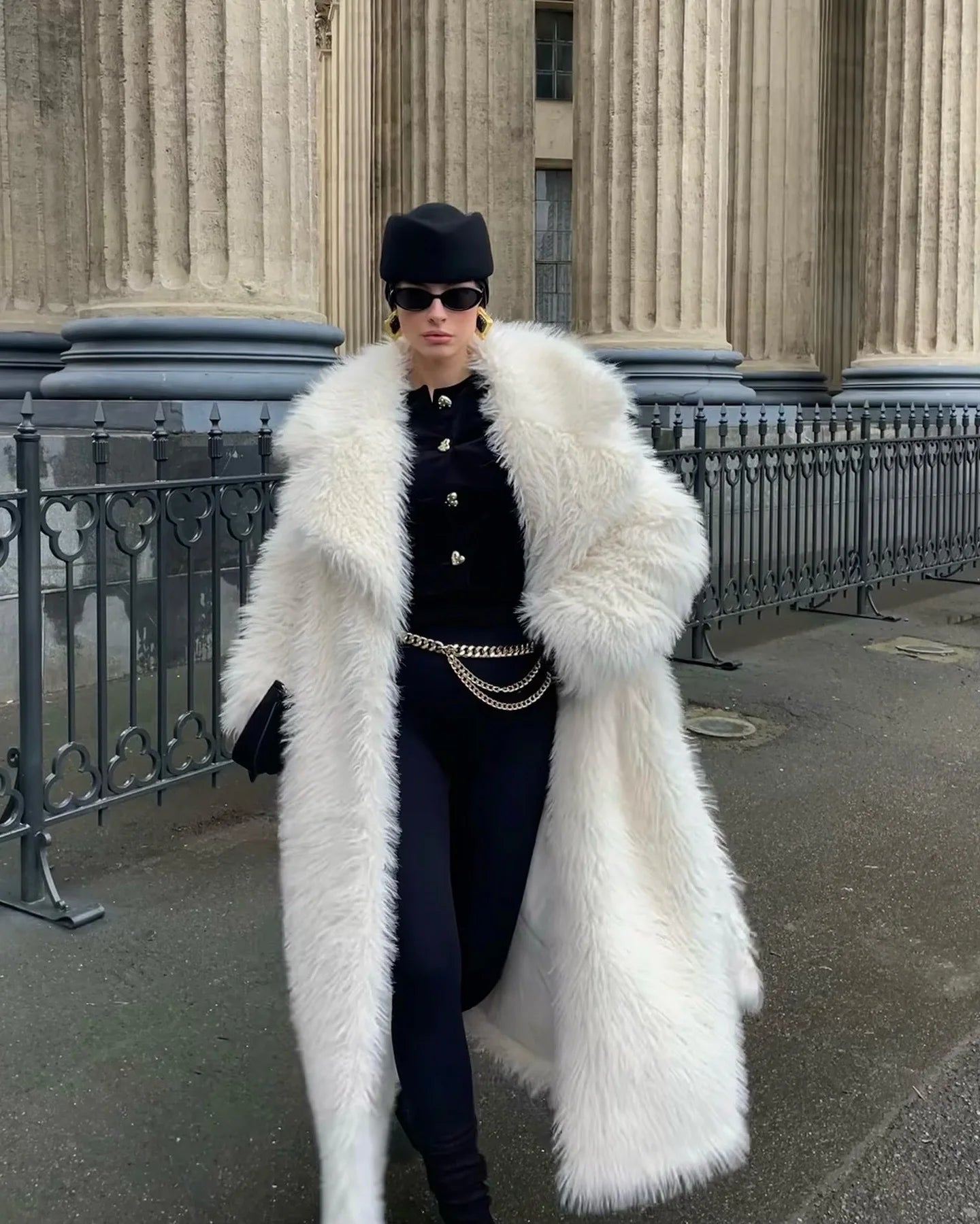 Plush Faux Fur Maxi Coat